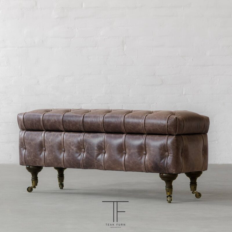 Newcastle Leather Bench - Image 2