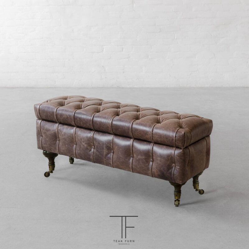 Newcastle Leather Bench - Image 5