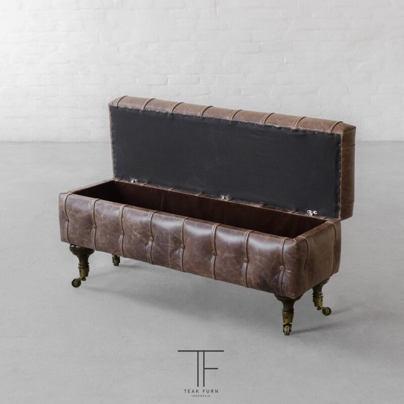 Newcastle Leather Bench - Image 6
