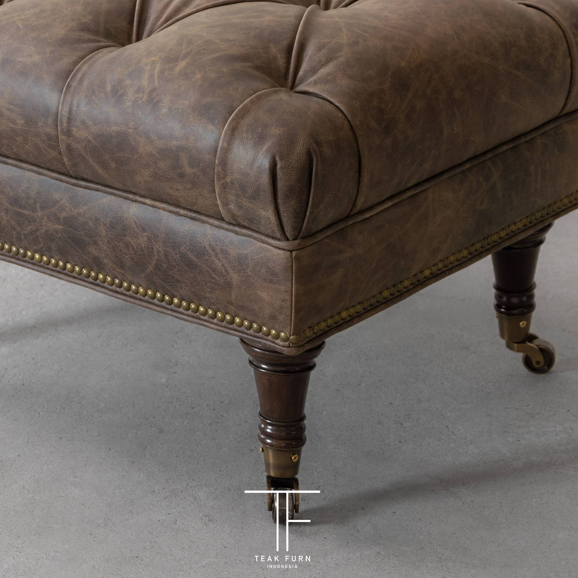 Hillingdon Leather Ottoman - Image 2