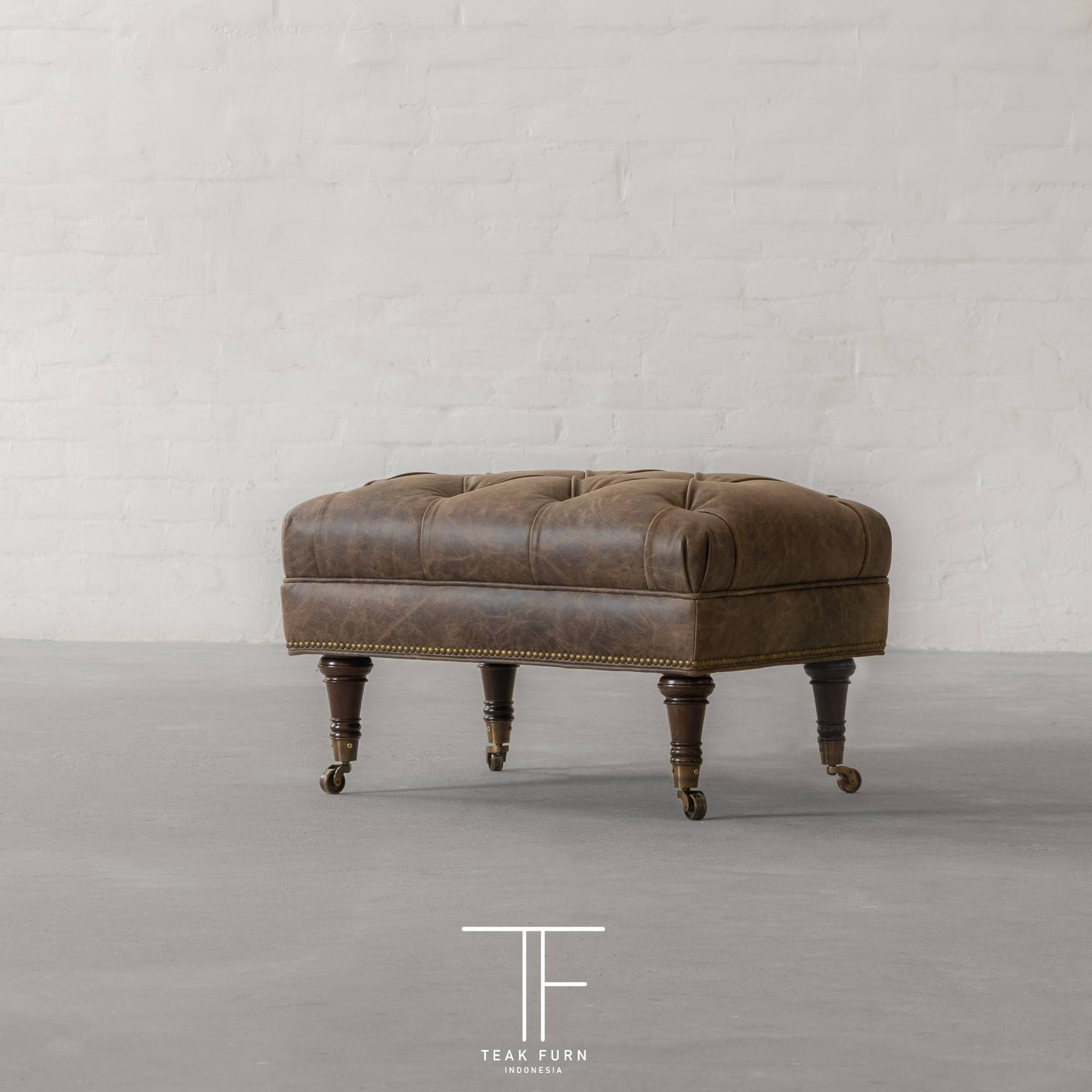 Hillingdon Leather Ottoman - Image 4