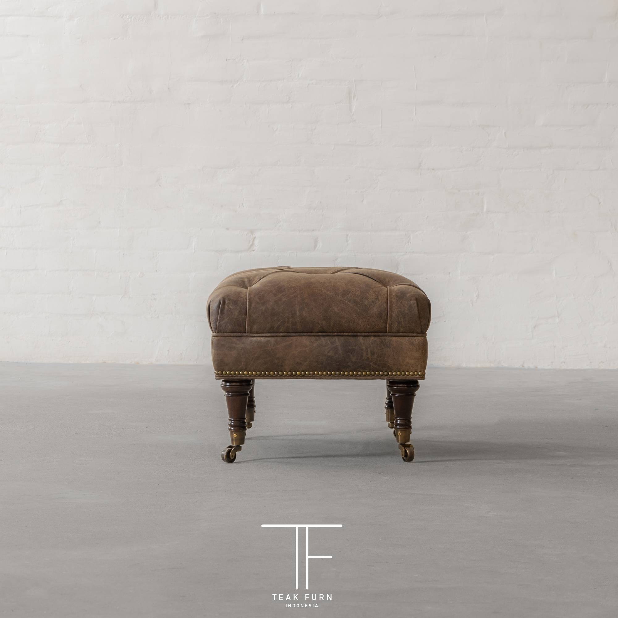 Hillingdon Leather Ottoman - Image 6