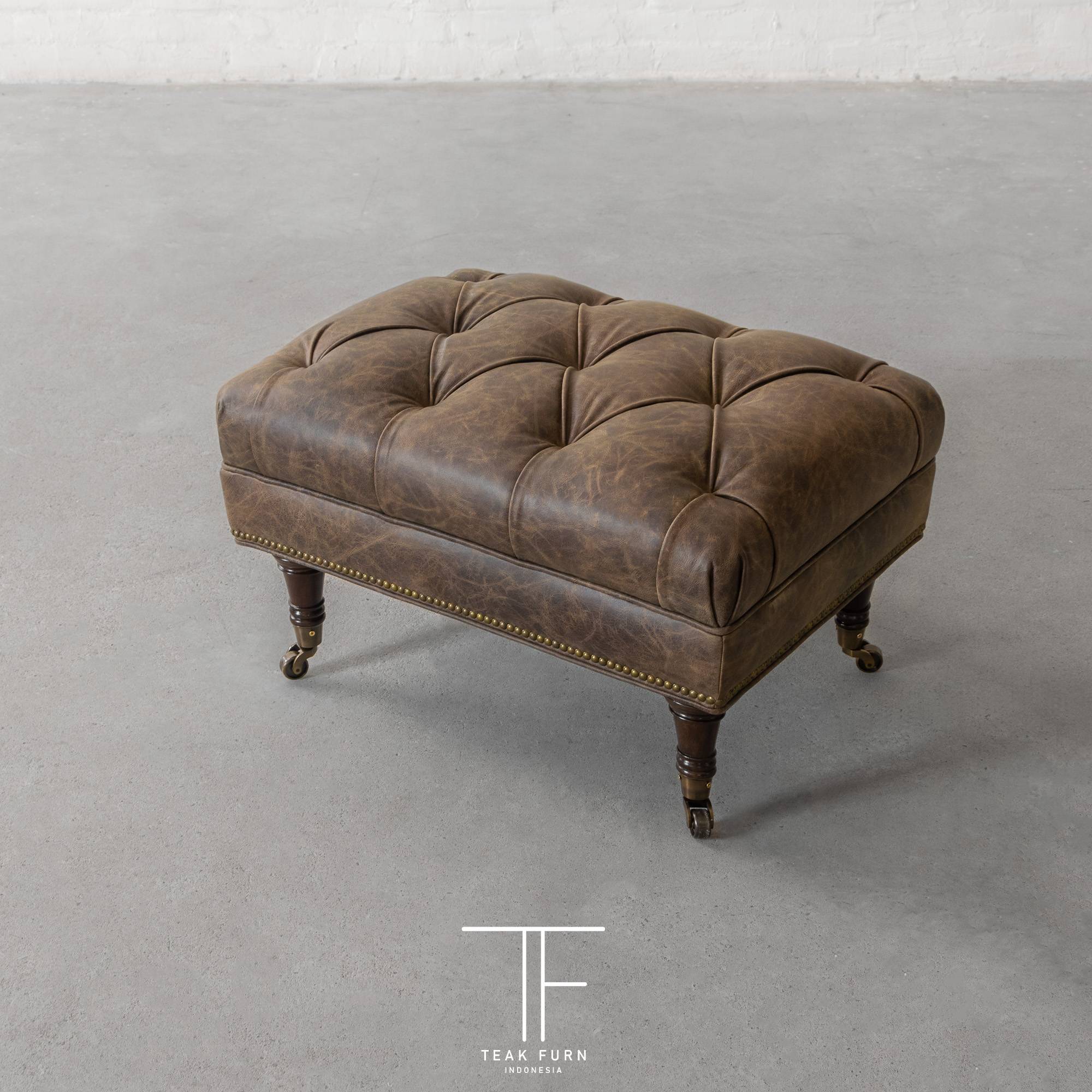 Hillingdon Leather Ottoman - Image 7