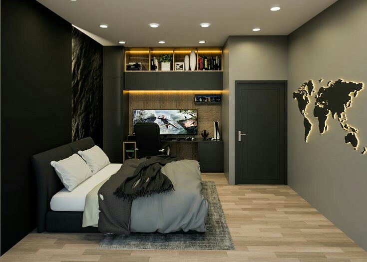 5 Desain Kamar Cowok Mewah Estetik Bernuansa Dark dan Comfy