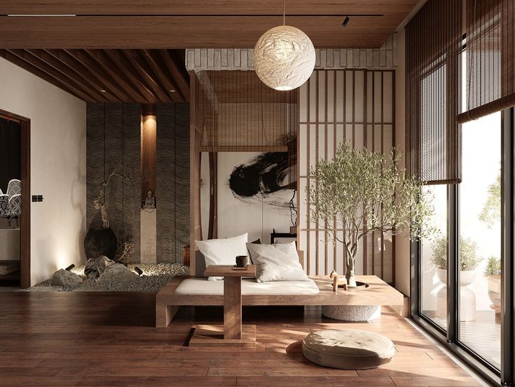 5 Ide Desain Ruang Keluarga Japandi yang Elegan
